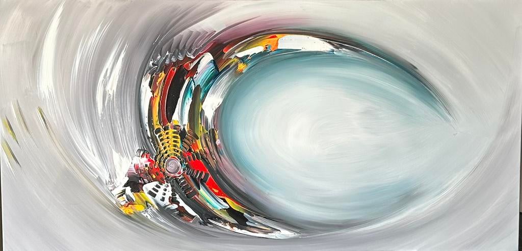 Gena G.- Abstract “In het diepe “- Handgeschilderd, Ophalen of Verzenden