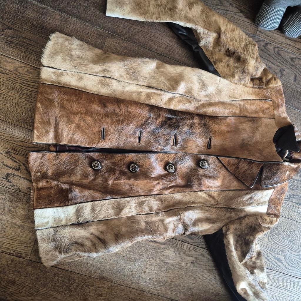 Unieke Bontjas - Bruin/Beige - Maat M, Bruin, Ophalen, Maat 38/40 (M), Onbekend