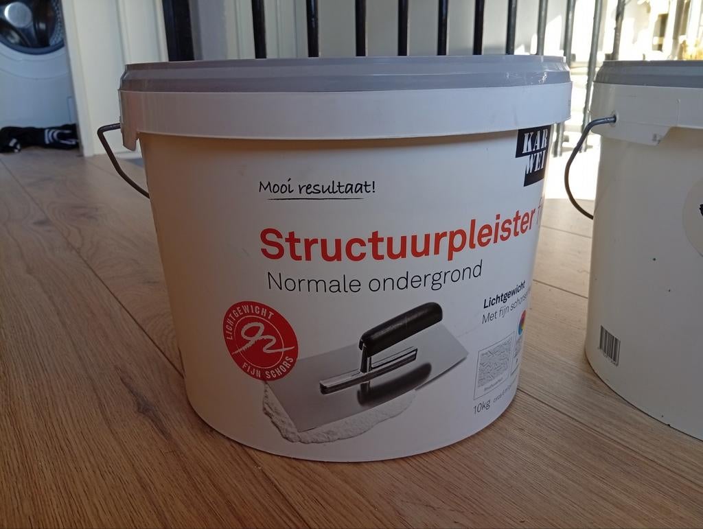 Karwei Structuurpleister Fijn - 2x10kg, Ophalen, Wit, Nieuw, Verf