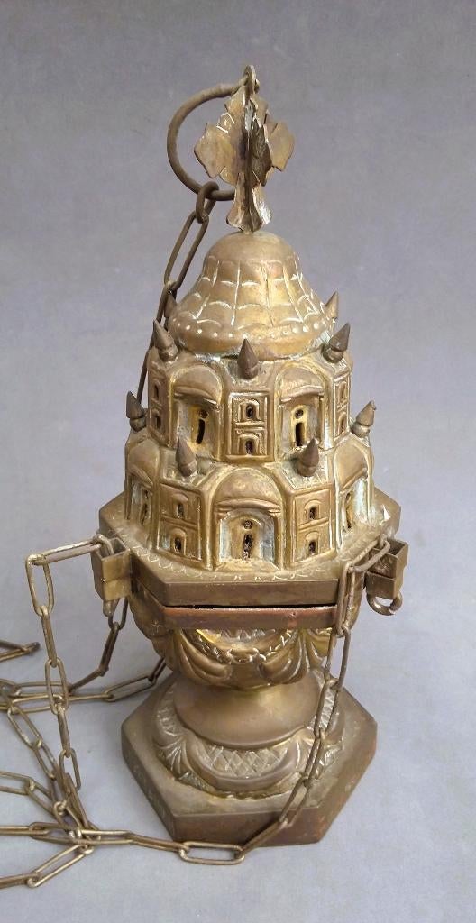 Om 1875 Wierooklamp Godslamp Toren Model Wierook God Lamp, Ophalen of Verzenden