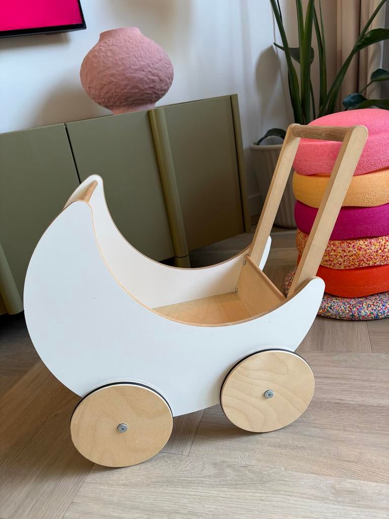 Ooh Noo poppenwagen/loopkar hout, Kinderen en Baby's, Speelgoed | Houten speelgoed, Ophalen, Zo goed als nieuw, Duw- of Trekspeelgoed