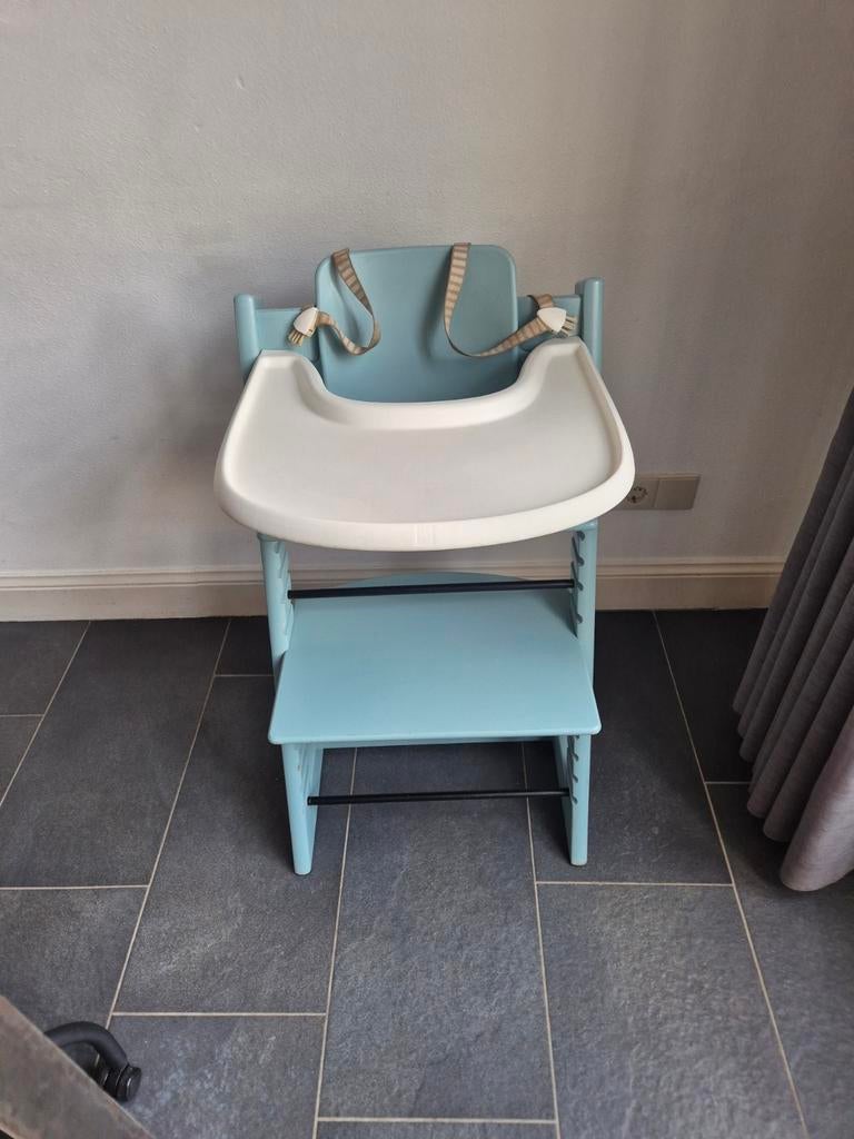 Stokke Tripp Trapp  nieuw model aqua bleu, Ophalen of Verzenden, Zo goed als nieuw, Meegroeistoel