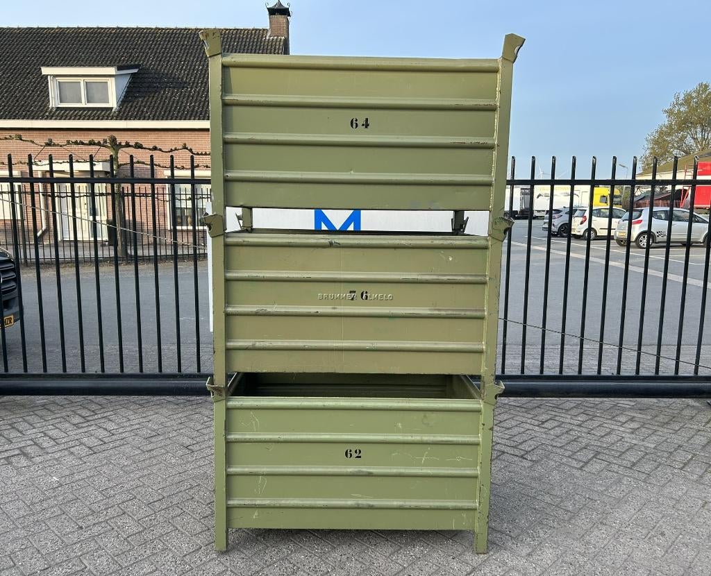 Stalen stapelbak/stapelkist/stapelbakken 120x80x60CM gebruik, Ophalen, Gebruikt