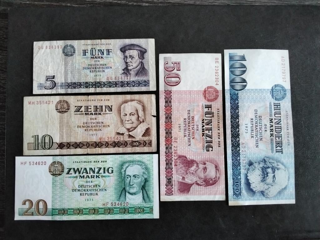 DDR Biljetten, Postzegels en Munten, Bankbiljetten | Europa | Niet-Eurobiljetten, Verzenden, Duitsland, Setje