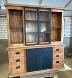 Vitrine/buffetkast mangohout 200 cm –Nashville – industrieel, Ophalen, Zo goed als nieuw, 25 tot 50 cm, 200 cm of meer