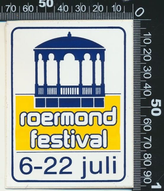 Sticker: Roermond Festival, Verzamelen, Ophalen of Verzenden, Zo goed als nieuw, Bedrijf of Vereniging
