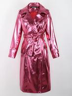 Roze glimmende dames regenjas trenchcoat lange jas leren, Verzenden, Maat 46/48 (XL) of groter, Nieuw, Overige thema's