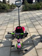 Puky driewieler roze/groen met duwstang, Ophalen of Verzenden, Gebruikt, Duwstang