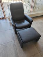 De Sede leren fauteuil met hocker, Neck Cigarro, Ophalen, Gebruikt, 75 tot 100 cm, 50 tot 75 cm