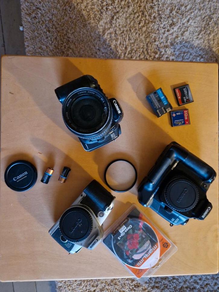 Canon EOS 500, EOS 33, EOS 20D met lenzen en  accessoires, Audio, Tv en Foto, Fotocamera's Digitaal, Canon, 8 keer of meer, Ophalen of Verzenden