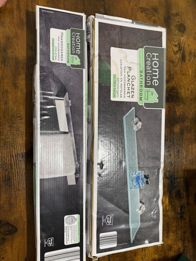 Nieuw Handdoekrek en Glazen Planchet - Home Creation, Ophalen, Nieuw, Overige kleuren, Handdoekenrek