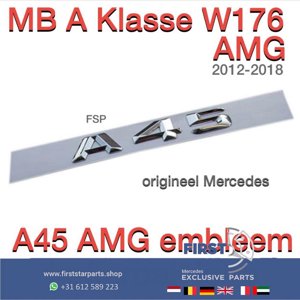W176 A45 AMG LOGO Mercedes A KLASSE 45 EMBLEEM ACHTERKLEP A4, Gebruikt, -, Ophalen of Verzenden, Achter