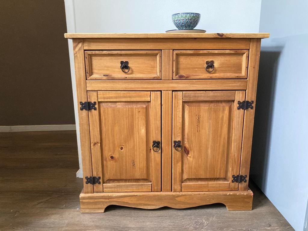 Houten dressoir met lades en deuren, Huis en Inrichting, Kasten | Dressoirs, Ophalen, Gebruikt, 50 tot 100 cm, Met lade(s)