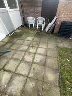 Terras stenen 40x40cm, 70 stuks + alles staat aan de weg, Tuin en Terras, Tegels en Klinkers, Ophalen, Gebruikt, 10 m² of meer