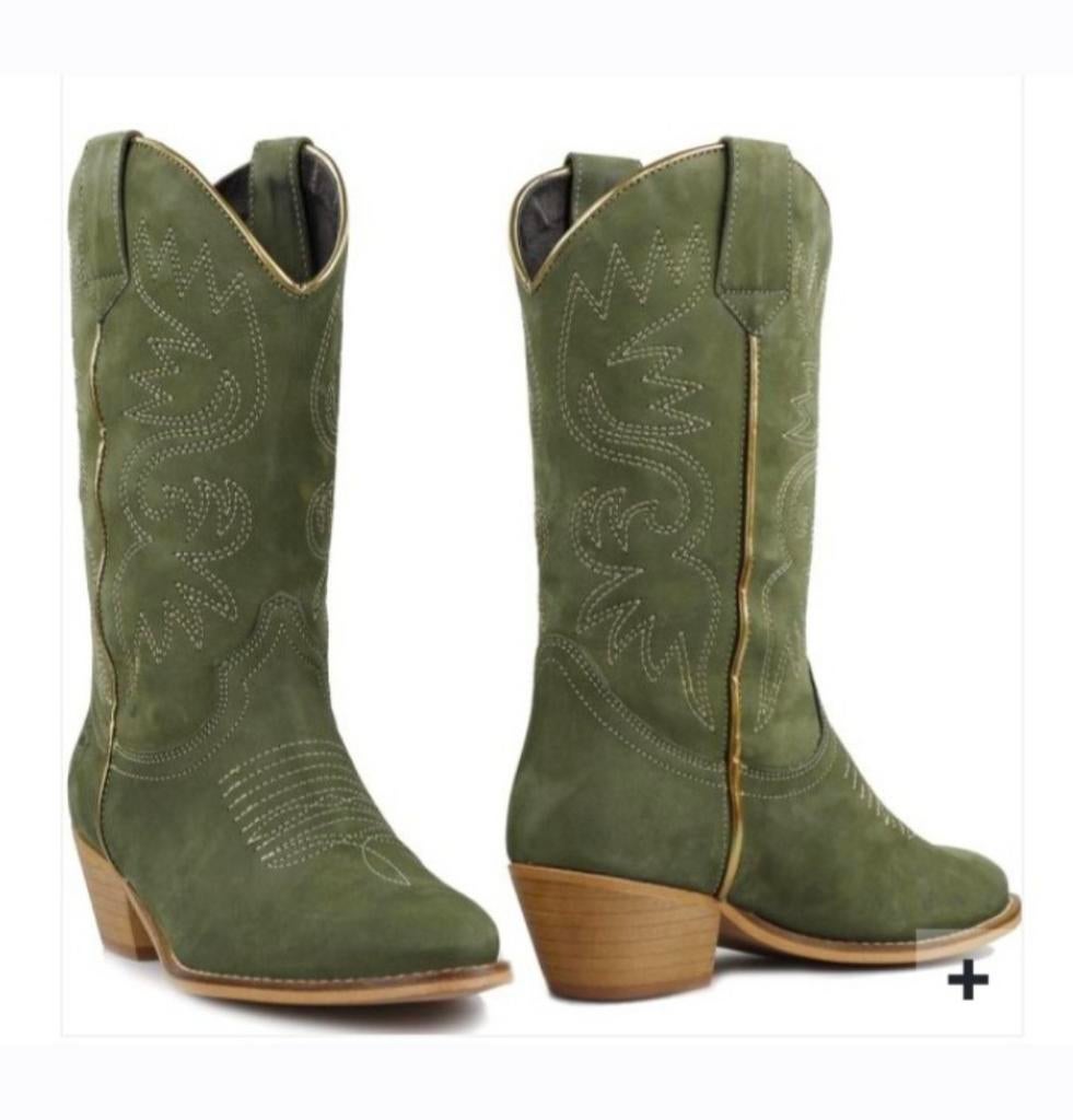 La Pintura Olijfkleurige cowboy laarzen 41, Kleding | Dames, Ophalen of Verzenden, Zo goed als nieuw, Hoge laarzen