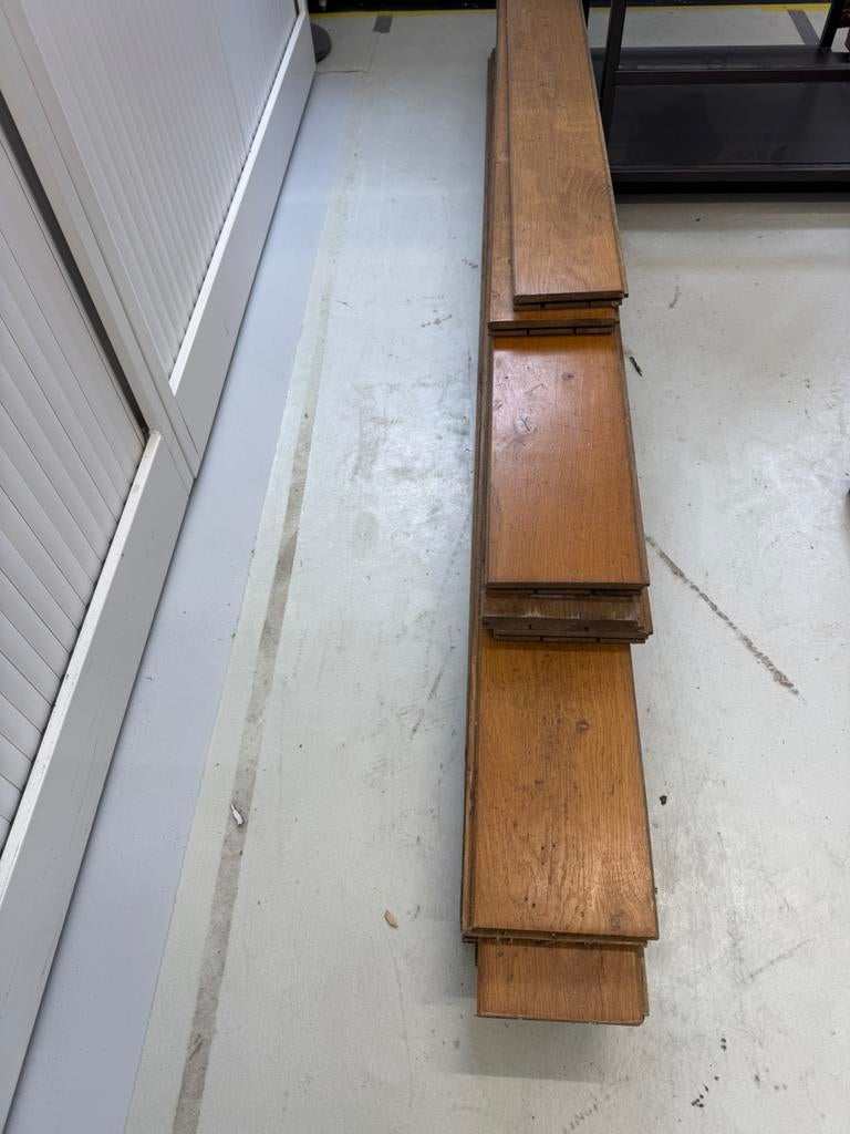 Eiken vloerdelen +/- 2 m2, Doe-het-zelf en Verbouw, Vloerdelen en Plavuizen, Gebruikt, 10 m² of meer, 10 tot 30 cm, Hout