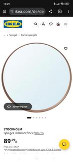 IKEA STOCKHOLM Spiegel, walnootfineer, 80 cm, Ophalen, Rond, Zo goed als nieuw, 75 tot 100 cm