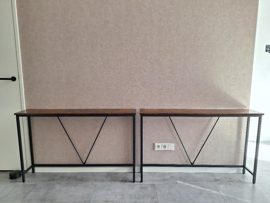 2 sidetables, Huis en Inrichting, Tafels | Sidetables, Ophalen, 100 tot 150 cm, Zo goed als nieuw, Minder dan 25 cm