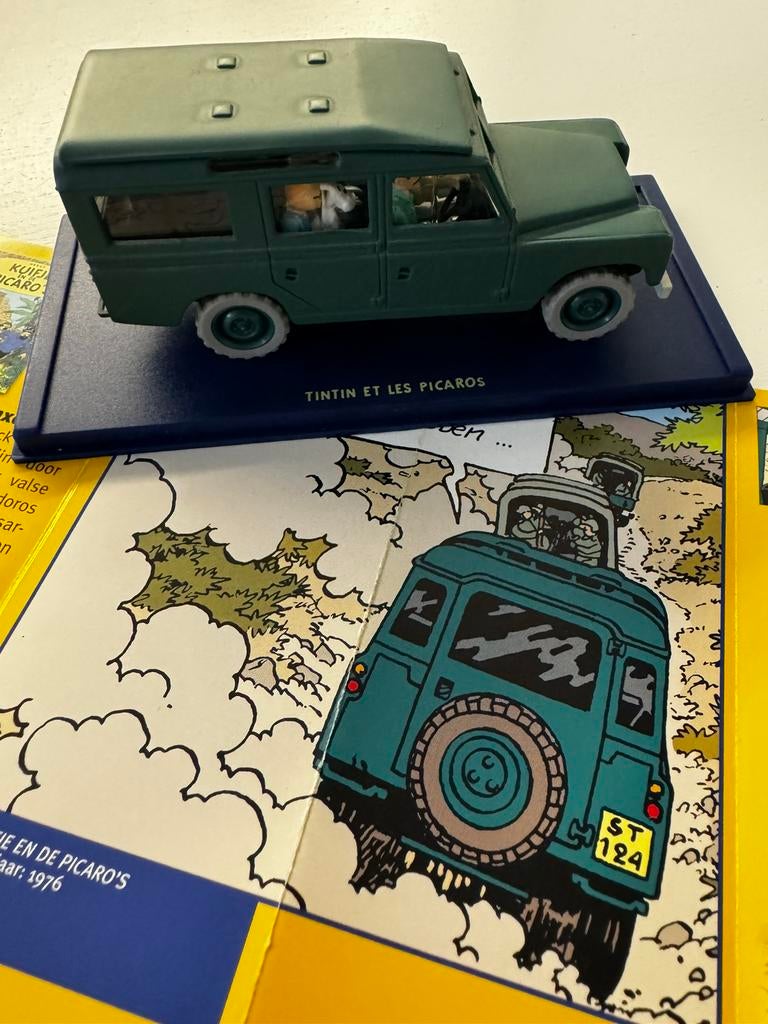 Kuifje auto 1:43  de landrover uit Kuifje en de picaro’s, Verzamelen, Stripfiguren, Ophalen of Verzenden, Kuifje, Nieuw, Beeldje of Figuurtje