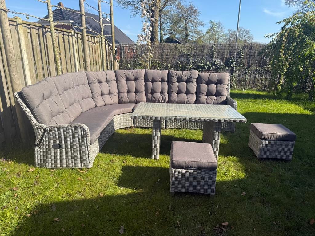 Mooie weinig gebruikte loungeset tuinset, Ophalen, Overige materialen, Gebruikt, Meer dan 8 zitplaatsen