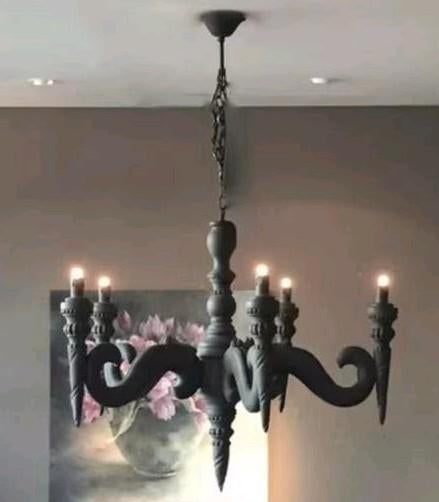 Hoffz eenhoorn kroonluchter, Huis en Inrichting, Lampen | Kroonluchters, Ophalen of Verzenden, Gebruikt, Hout, Rustiek