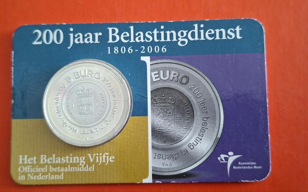 Het belasting vijfje verkeerd om in de verpakking, Koningin Beatrix, Zilver, Euro's, Ophalen of Verzenden