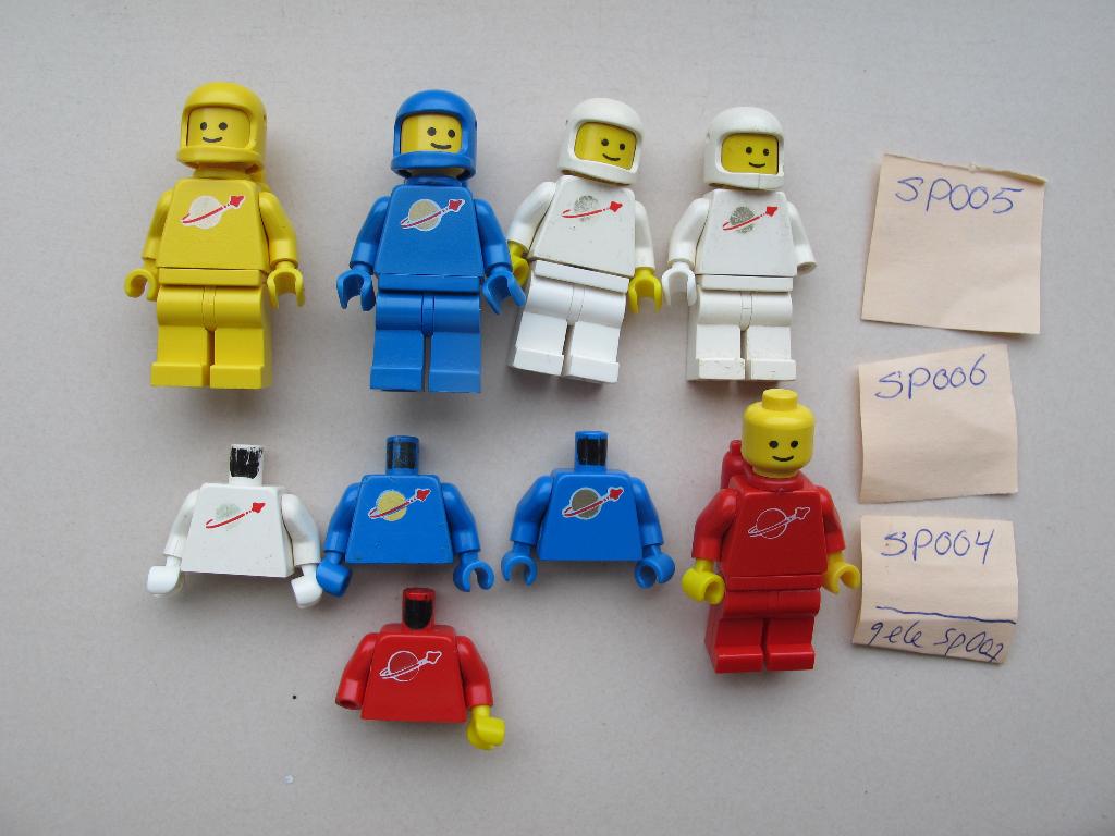 Lego space poppetjes sp004, sp005, sp006, sp007, Kinderen en Baby's, Speelgoed | Duplo en Lego, Gebruikt, Lego, Minifiguur, Inclusief minifiguren
