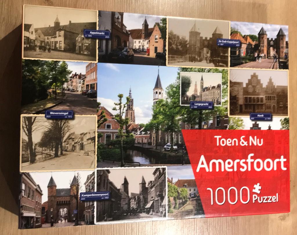 Toen en nu Amersfoort puzzel 1000 stukjes, Ophalen of Verzenden, 500 t/m 1500 stukjes