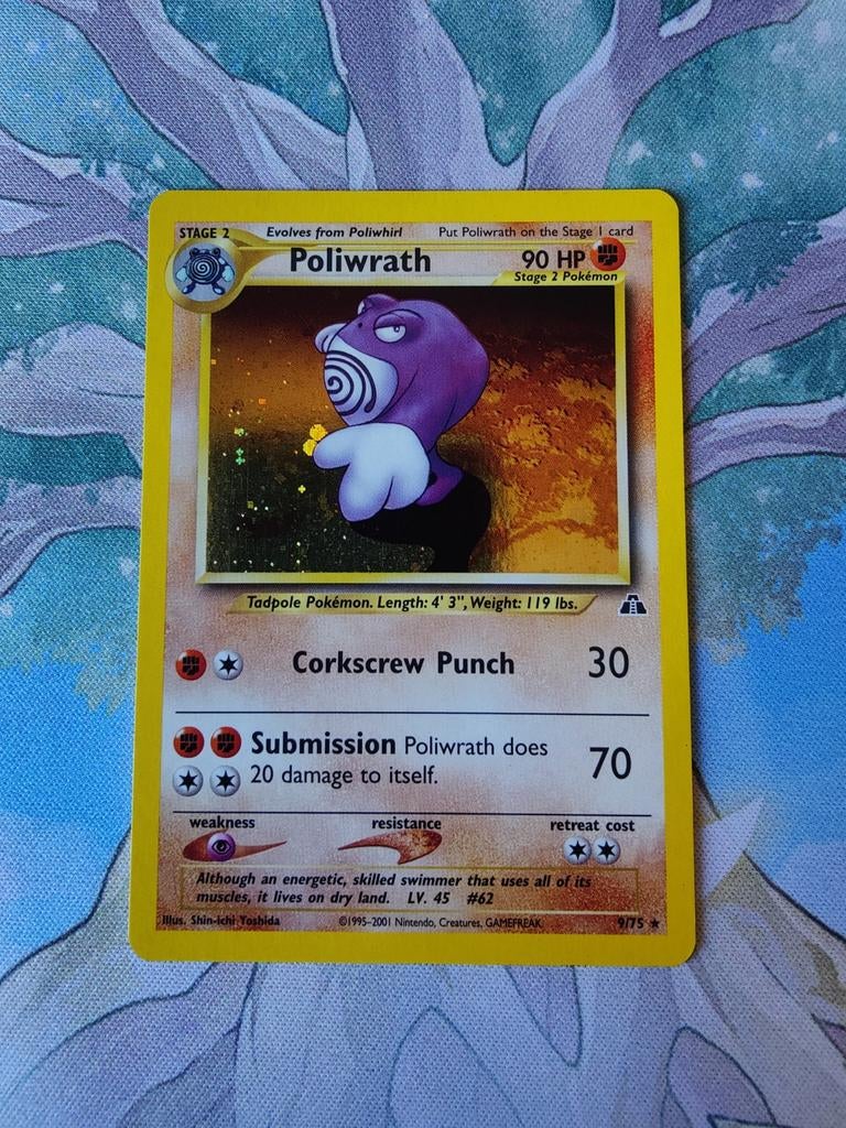 Pokemon neo Discovery poliwrath Holo 9/75 near mint, Hobby en Vrije tijd, Verzamelkaartspellen | Pokémon, Ophalen of Verzenden