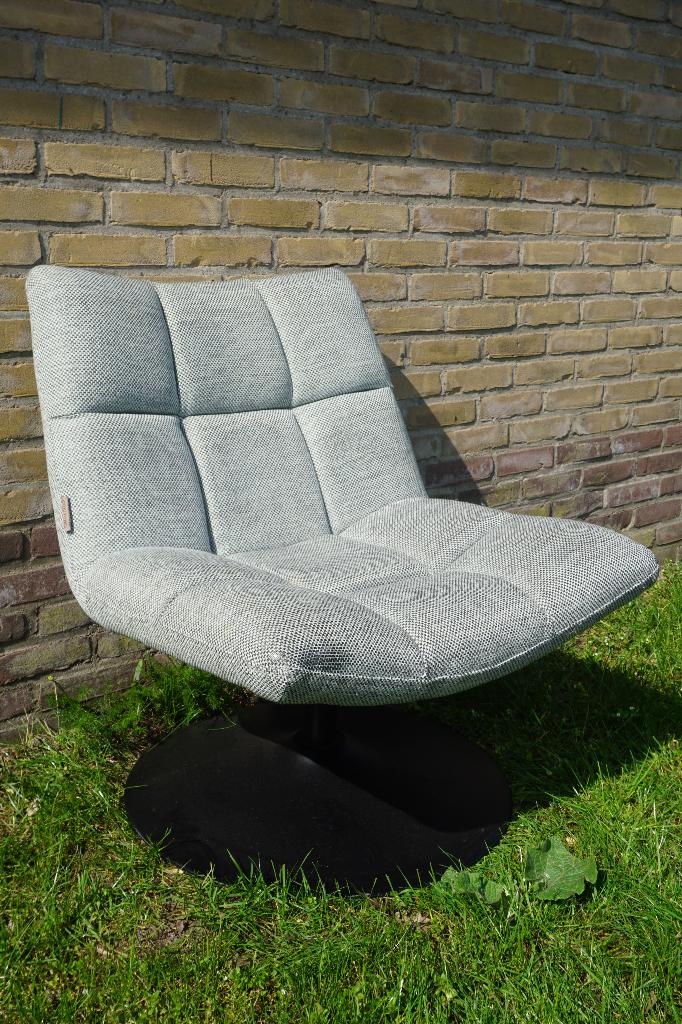 Dutchbone Bar draaifauteuil fauteuil lounge stoel, Huis en Inrichting, Fauteuils, Ophalen, Gebruikt, 75 tot 100 cm, Stof
