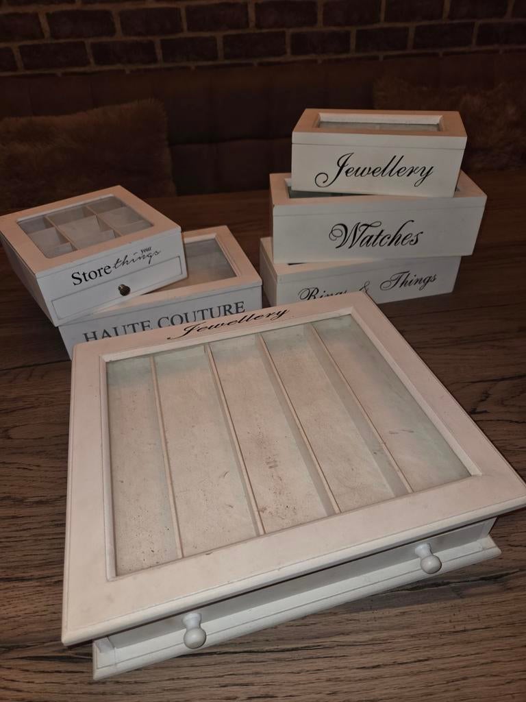 Diverse (sieraden) kistjes, Huis en Inrichting, Woonaccessoires | Kisten, Ophalen, Minder dan 50 cm, Minder dan 50 cm