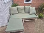 Bamboe tuinset met kussens - Loungeset, Tuin en Terras, Tuinsets en Loungesets, Gebruikt, Bank, 3 zitplaatsen, Ophalen of Verzenden