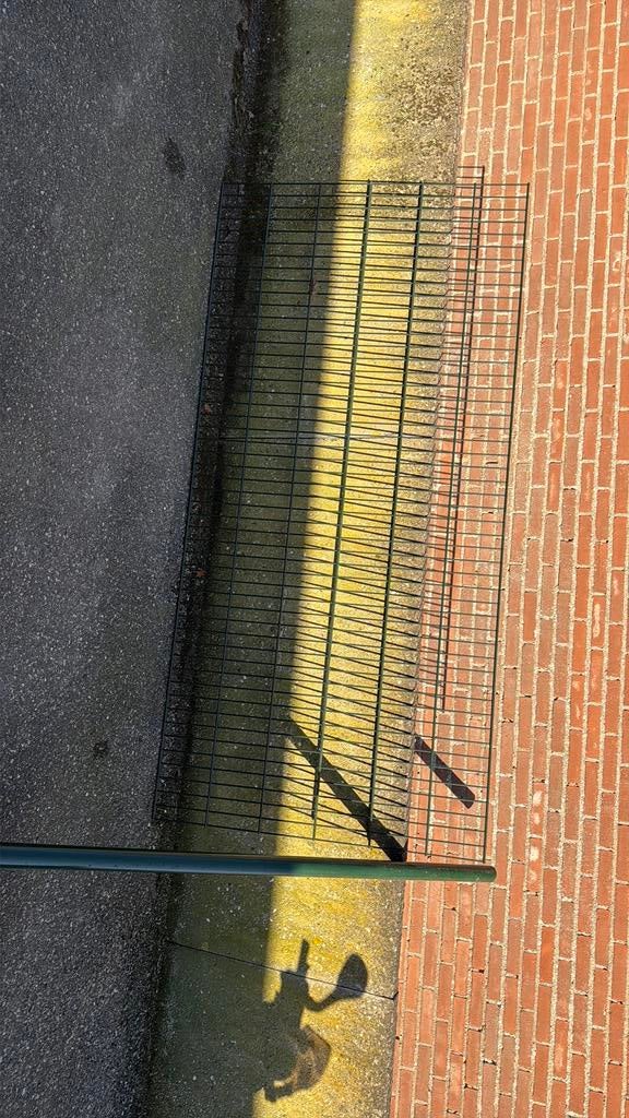 12,5m totaal Te koop dubbelstaafmat hekwerk 1,20 hoog, Ophalen of Verzenden, Zo goed als nieuw, Knikarmscherm