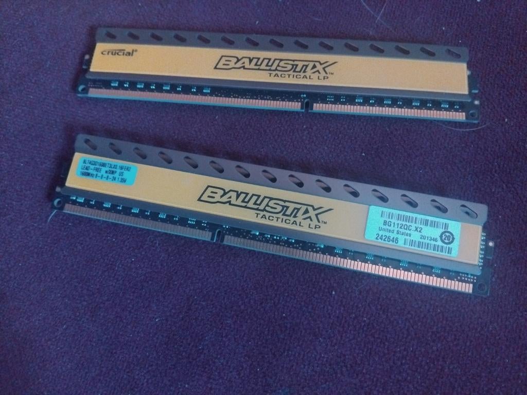 Crucial Ballistix Tactical LP 8GB DDR3 RAM Geheugen, Computers en Software, RAM geheugen, Gebruikt, Server, 8 GB, DDR3