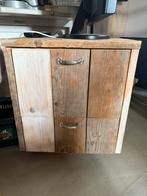 Steigerhout ladenkastje op grote wielen, Ophalen, 50 tot 100 cm, 3 of 4 laden, Minder dan 100 cm