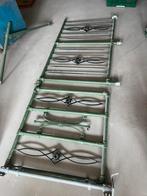 Zeer zwaar hekwerk van steigerbuis en gietijzer sier stuk, Tuin en Terras, Tuinhekken en Hekwerk, Ophalen, Met poort, Gebruikt