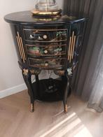 Chinees kastje met lades - Zwart gelakt met decoraties, Antiek en Kunst, Antiek | Meubels | Kasten, Ophalen of Verzenden