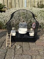 Kanarie kooi zwart, Dieren en Toebehoren, Vogels | Hokken en Kooien, Ophalen, Gebruikt, Metaal, Vogelkooi