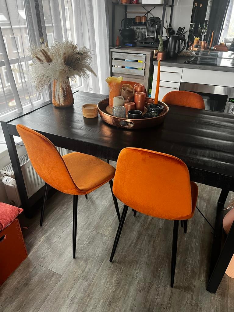 4 Nous Living eetkamerstoelen Jax - brique - zo goed als nie, Ophalen, Overige kleuren, Zo goed als nieuw, Vier