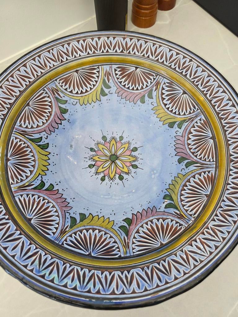 Decoratieve Marokkaanse schaal, handgeschilderd, Ophalen of Verzenden