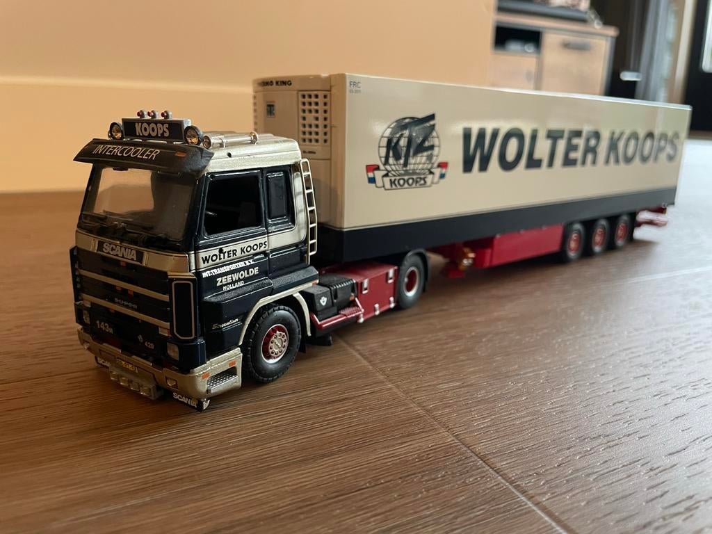 Tekno Wolter Koops Scania 143M, Hobby en Vrije tijd, Overige merken, Gebruikt, 1:50 of kleiner, Ophalen of Verzenden