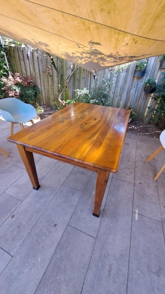 Notenhouten tafel, Huis en Inrichting, Ophalen, 100 tot 150 cm, 50 tot 100 cm, Zo goed als nieuw