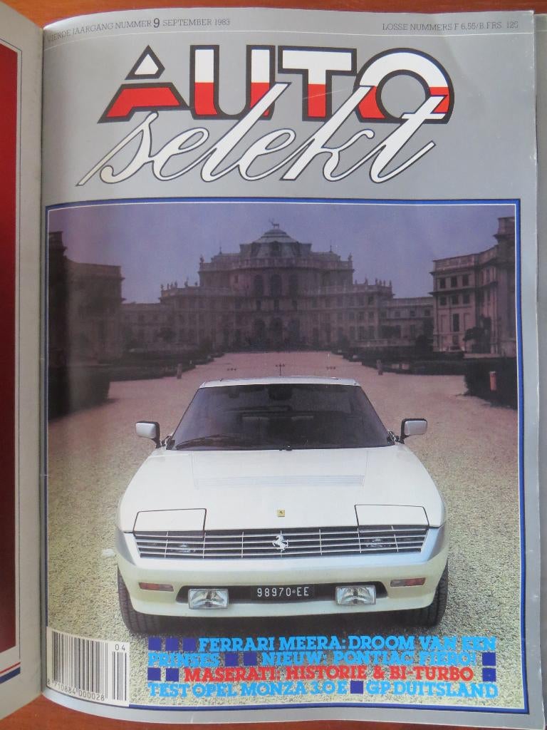 Autoselekt 9 1983 Ferrari Meera S, Pontiac Fiero, Monza 3.0E, Ophalen of Verzenden, Nieuw, Ferrari