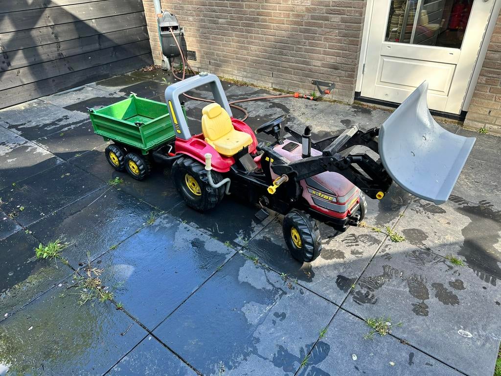 X-trac traptractor met voorlader, sneeuwschuiver en aanhange, Kinderen en Baby's, Speelgoed | Buiten | Voertuigen en Loopfietsen
