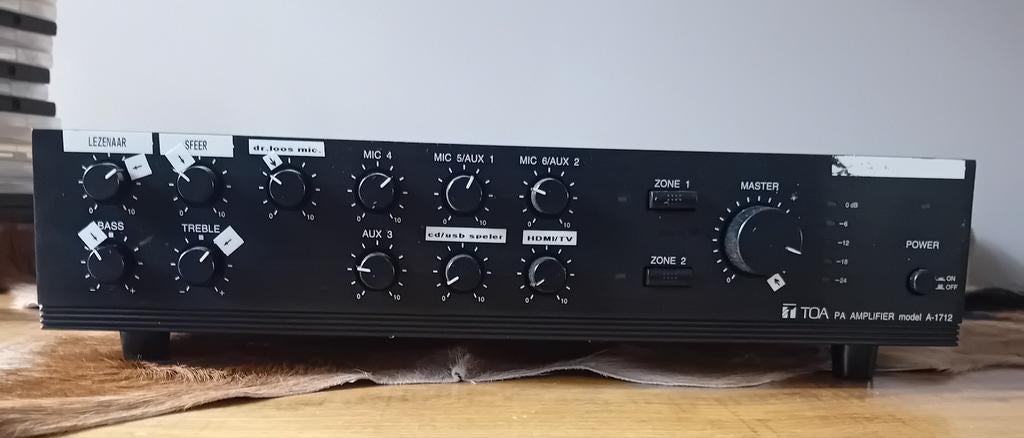 Toa PA versterker model A-1712, 120 watt., Gebruikt, 120 watt of meer, Stereo, Ophalen