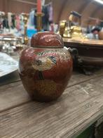 Antiek Emaille Potje met Deksel - Chinees/Japans Design, Ophalen of Verzenden