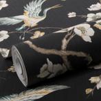 Vliesbehang Japan zw./groen, 2+rol, 10,05m x 52cm, batch 023, Huis en Inrichting, Stoffering | Behang, Ophalen, Minder dan 10 m²