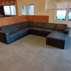 hoekbank Model Nola U-vorm pilotenleer -print antraciet, Ophalen, Tijdloos , tendy ,hip ,modern , klassiek ,retro, Hoekbank, Metaal