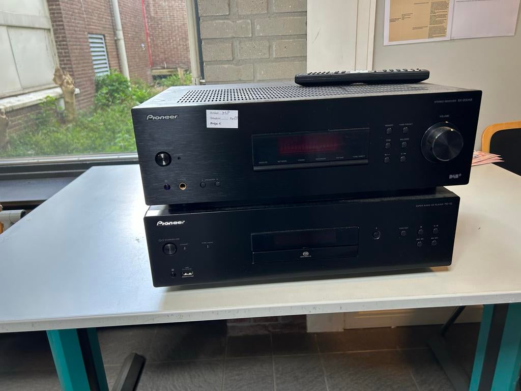 Pioneer CD-speler PD-10 en Stereo Receiver SX-20DAB, Audio, Tv en Foto, Versterkers en Receivers, Ophalen, Gebruikt, 60 tot 120 watt