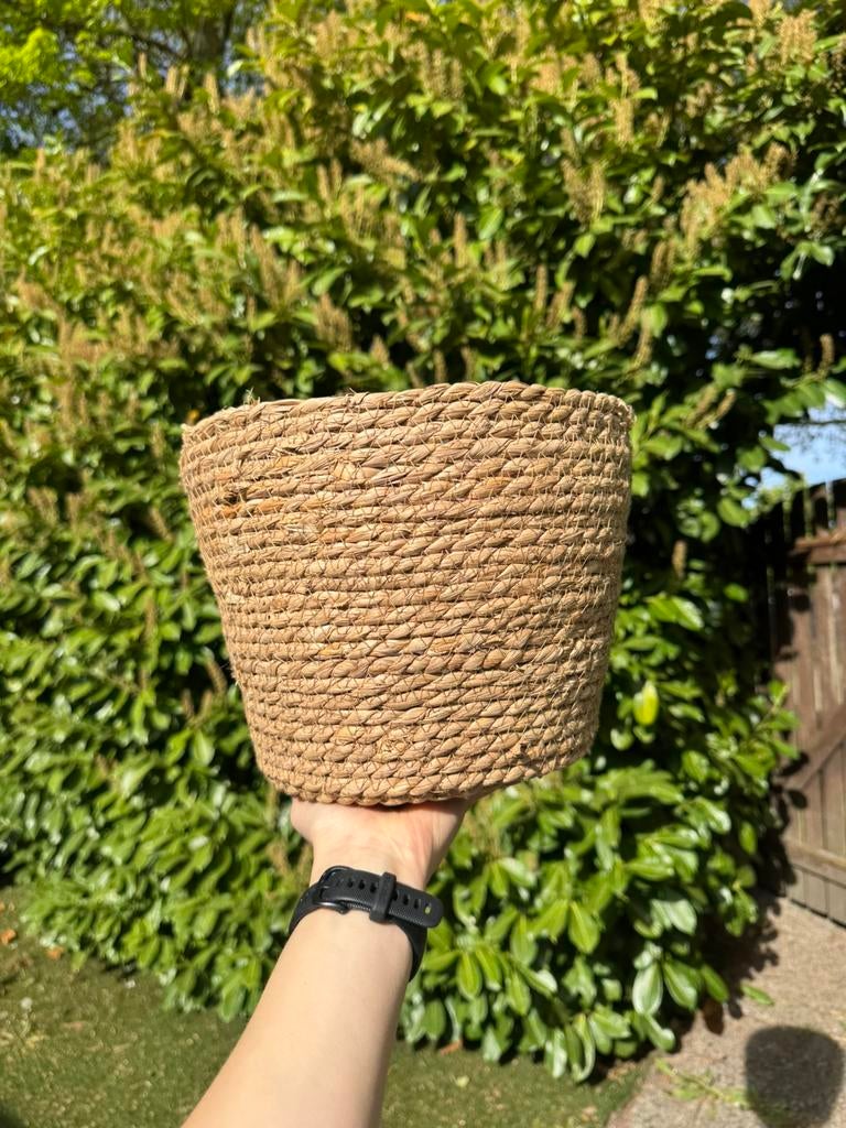 Bloempot riet, Tuin en Terras, Bloempotten, Rond, Ophalen of Verzenden, Zo goed als nieuw, Aardewerk